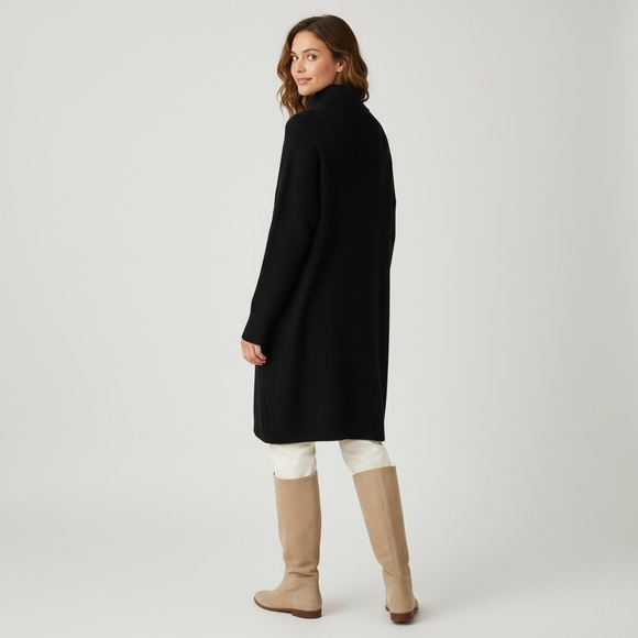 Black Turtleneck Sweater Dress - Picture 4 of 7